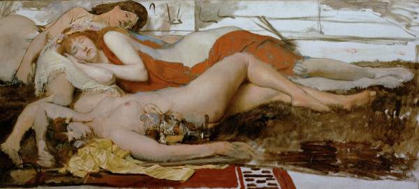 L.Alma-Tadema, Erschoepfte Maenaden - Alma-Tadema / Exhausted maenides / 1873 -